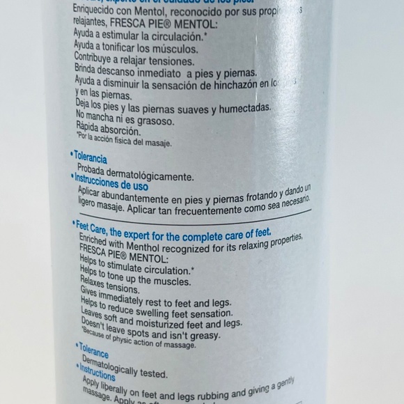 STANHOME FRESCAPIE MENTHOL TIRED FEET LOTION 10.14oz LOCION FRESCA PIE MENTOL - Picture 8 of 9